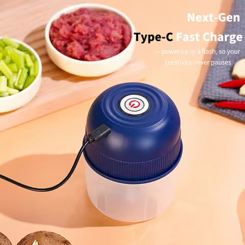 Garlic Chopper Portable Food Processor, Mini Food Chopper Onion Chopper, Cordless Meat Grinder With 