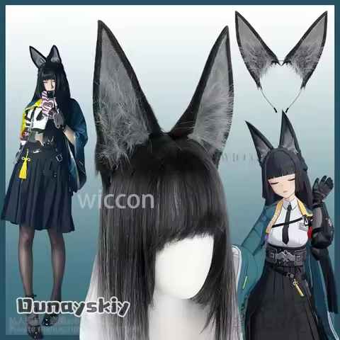 Anime Game Zenless Zone Zero Cosplay Hoshimi Miyabi Furry Cat Wolf Fox Ear Headdress Plush Ears Head