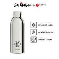 24Bottles Clima 500ml vacuum thermos bottle with Mirror Steel pattern, stainless Steel