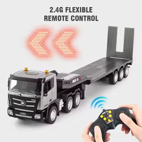 Huina RC Flat Truck Model 9CH 1:24 Alloy Engineer Vehicle 2.4G Remote Control Car Radio Controlled T