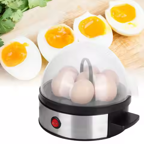 Electric Egg Steamer Cooker 7 Eggs Steamer Boiler Mini Stainless Steel Egg Cooking Machine Kitchen H