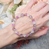 好眠-粉紫祖母晶.紫水晶.月光石-能量水晶手鍊