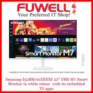 Samsung LS32BM701UEXXS UHD 32" Samsung M7 Smart Monitor in white colour with its embedded TV apps