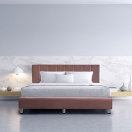 geeproshop TRUFFLE ฐานเตียงรุ่น Domon 3.5 ฟุต PVC สีน้ำตาลเข้ม