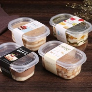 280ml Transparent Plastic Cup Cake Square Food Container / Kotak Kek Segi Empat for Kek Batik , Dess