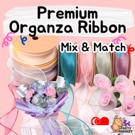 [SG SELLER] 4cm Organza Ribbon Sheer Chiffon Fish Tail Ribbons for Gift Flower Bouquet Mother's Day 