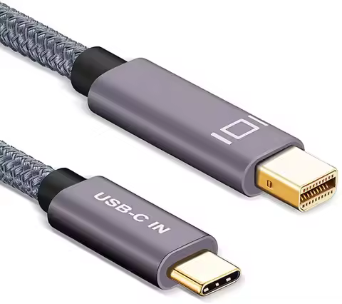 USB C to Mini DisplayPort Cable, Type C to Mini DP Adapter 4K 6.6Ft/2m Cord Thunderbolt 3 Compatible