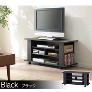 IRIS Ohyama OAB-100 APERTE Open Type TV Cabinet with caster TV Console with wheels TV Table Width 100cm Brown/ Black/White