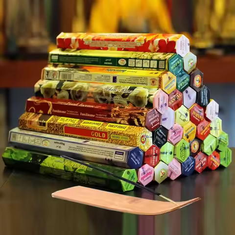 9 Boxes Incense Stick with Incense Plate Authentic Indian Incense Premium Multiple Flavors Mixed Pac