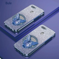 Oppo A5s Case A7 F9 A12 A38 A18 A57 4G A77s Luxury Glitter Premium TPU ButterflyRing Folding Mirror 