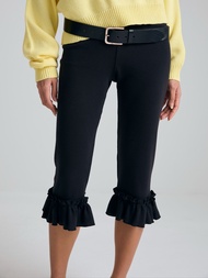 IMNOTAMORNINGPERSON - RUFFLE POINTELL CAPRI PANTS