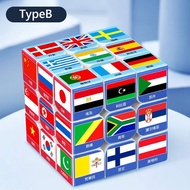 Rubik Unik Rubic Motif Bendera Negara Cube National Flag Mainan Edukasi Kado Anak