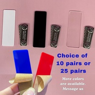 Acrylic Name Plate Name Tag [1inch x3inches and 0.8inch x 3inches] + magnet SET Transparent Black Wh