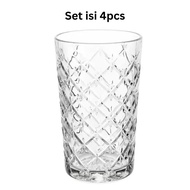 FLIMRA Aesthetic Glass Cups Unique Luxury Glasses Size 420ml Contains 4pcs WEO IK0548