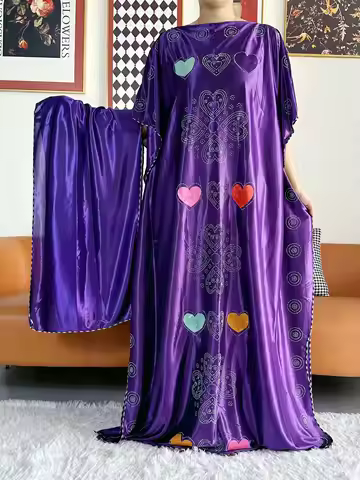 2023 African Summer Kaftan Muslim Women Dress India Caftan Traditional Wear Printed Fabric Africa Fe