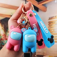 Among us keychain with lanyard keychain cute key ring key holder amongus