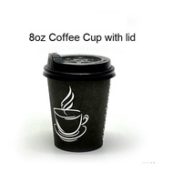 BORONG 8oz CUP+LID Hot Beverage Cup/ Coffee Cup Disposable Cup Cawan Kertas Air Panas