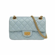 Chanel 2.55 口蓋包 迷你 20cm 藍色 牛皮 晶片開 金扣