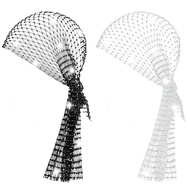 2 Keping Tudung Kepala Berlian Imitasi Berkilauan Durag 1920-an Aksesori Pesta Disko Berlian Jaring 