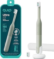 Quip Ultra Lite Sonic Electric Toothbrush, Slim Lightweight Design, 3 Brushing Modes, 15X More Plaqu