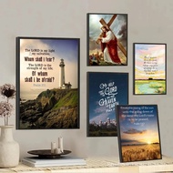 1 Piece Christian Wall Psalm 121 Bible Verses Self-Adhesive Art Poster Waterproof Paper Sticker Wall