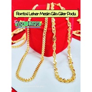 Wing Sing Rantai Leher Mesin Gila Gila Giler Giler Padu Emas 916/916 Gold Machine Wavy Solid Chain