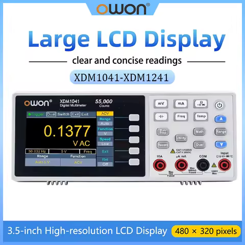 OWON XDM1041-XDM1241 4-Digit True RMS Multimeter - Supports APP Remote Control, 50000 Count Automati