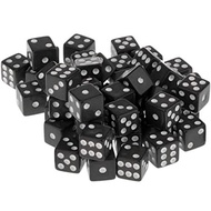 10 Pieces Black Toy Dice D and D RPG Table Board Card Game for Toys 15mm Square D6 Spot Dice Beads C