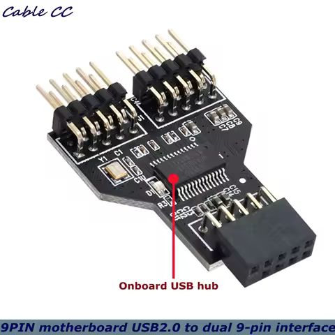 Motherboard USB 9Pin interface connector splitter 1 to 2 expansion adapter 9-pin USB HUB USB 2.0 con