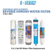 RO System Water Filter 5 in 1 Replacement Set Reverse Osmosis Membrane Water Filter Replacement