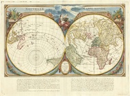 Francesco Santini, Paolo Santini Italian Double-Hemisphere World Map