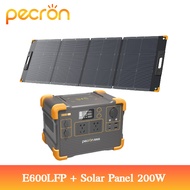 pecron รุ่นE600LFP แหล่งจ่ายไฟกลางแจ้ง ความจุ1200W/614WH/192000mAh แบตเตอรี่สำรองแคมป์ปิ้ง เครื่องสำ