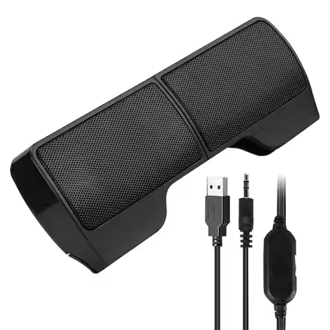 Computer Speakers For Laptop External Clip On Speakers USB Powered Wired Multimedia Soundbar PC Comp