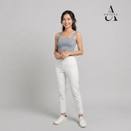ANVERS | Women Sando Solid Navel Shoulder Strap Square Crop Tops Shirt S0013