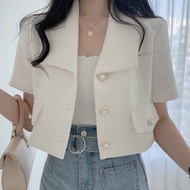 Xiaoxiang Style Blazer Women Short Style 2023 Short Sleeve Jacket Spring Korean Version Short Sleeve Jacket