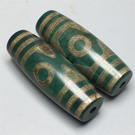 4.30 Dzi Beads Three Six Nine Eyes Green Three Eyes Dragon Pattern Open Piece Old Dzi Beads Antique 