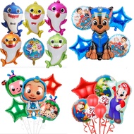 [Ready Stock] Baby Shark Mario Unicorn Rainbow Cocomelon Paw Patrol Chase Happy Birthday Party Foil Balloon Balloon Pump