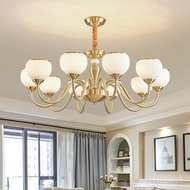 Bedroom Light Restaurant Luxury Lighting Lamps Copper Lamp in the Living Room European-Style Chandelier Study Simple Ret