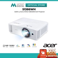 ACER S1386WH 3,600 LUMENS WXGA (1280 x 800) SHORT-THROW PROJECTOR, CONTRAST RATIO: 20,000:1,10,000 L