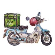 台灣Uber-應該點得到-復古機車-餐車-藝術微噴懷舊海報