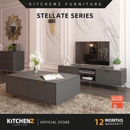 KitchenZ Stellate Eudora Series Living Room Metal Leg Living Room TV Cabinet Coffee Table Display Ca