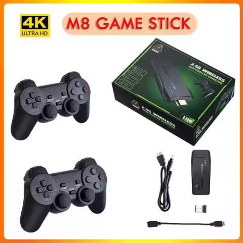 M8 Video Game Console 4K HD Built-in 20,000 Games Wireless Controller TV Game Stick Retro Handheld G