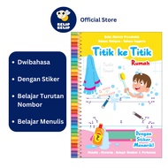 Buku Aktiviti Dwibahasa Titik ke Titik (Dot to Dot) Rumah Dengan Stiker Untuk Kanak Kanak