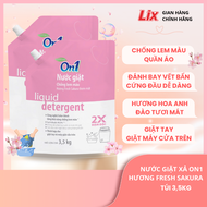 Combo 2 túi nước giặt xả On1 35kg chống lem màu Fresh Sakura N6403 - Giặt giũ quần áo dùng cho cả gi