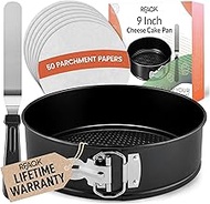 RFAQK Non-Stick 9 Inch Springform Pan - Spring form Pan for Cheesecake with Removable Bottom, Bonus 