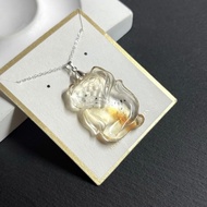 黃水晶海膽花拜拜狐吊墜