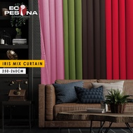 ecopesona - Iris Hook/Eyelet Mix Langsir Blackout Curtain (250cm-260cm)