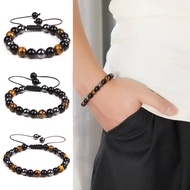 Tiger Eye Stone Bracelet With Hematite And Black Obsidian Lucky Adjustable And Charm Of Bracelet Unc