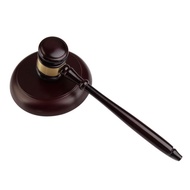 Wooden judge's gavel auction hammer with sound block for attorney judge auction