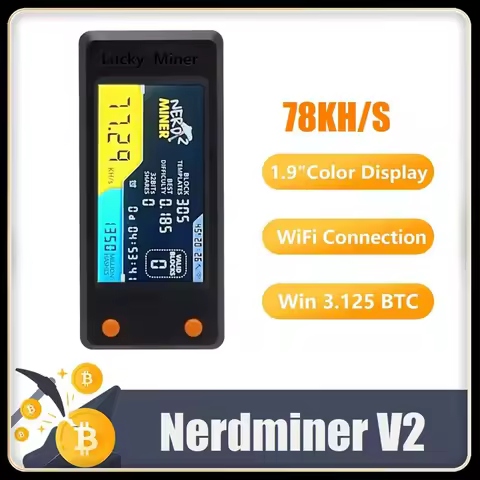 New-Nerdminer V2 78KH/S BTC Solo Lottery Miner With LCD Display Bitcoin BTC Crypto Miner ASIC Mining